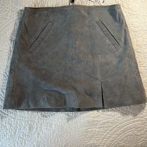 NWT BlankNYC Grey Suede Skirt size 25 w/ pockets, zip back, o ring, small slit.